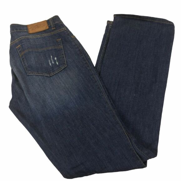 PZI Jeans Women's 8/34 Blue Boot Cut Leg Frayed Distressed - Picture 2 of 5